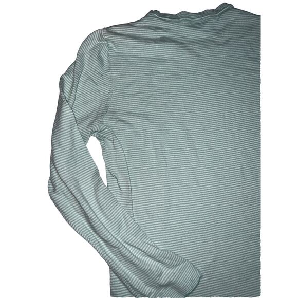 J McLaughlin Shirt Women’s Size Small Green Striped Knit Top Scalloped Hem Top - Picture 14 of 16